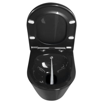 AVVA CLEANWASH závesné WC + sedátko, Rimless, s bidet. spŕškou, čierna lesk 100312-108