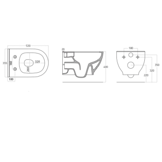Závesné WC BRILLA Rimless biela s podomietkovou nádržkou a tlačidlom Schwab biela 100614-SET5