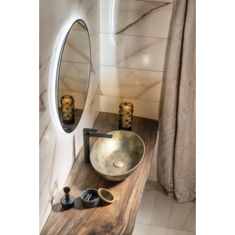 SHARON okrúhle LED podsvietené zrkadlo priemer 80cm, čierna mat (E28904CI) 31255CI