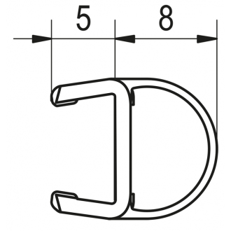 SANSWISS PUR, ESCURA, ANNEA Vodorovné tesnenie na 8mm sklá 51405.KD5.2000