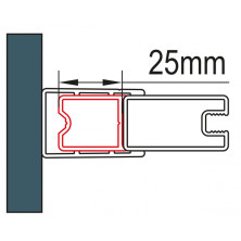 SANSWISS SOLINO, ANNEA Stohovací profil na rozšírenie dverí, 25 mm, čierna mat ACA1.06.2000