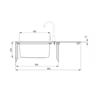 DEANTE PRIME ZSR_A113 Jednodrez s odkvapom 860x500x200 Hybrid, granit-nerez, alabaster