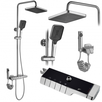REA Sprchový set s termostatom - Rob Nickiel Brush Inox REA-P6624