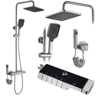 REA Sprchový set s termostatom - Rob Nickiel Brush Inox REA-P6624