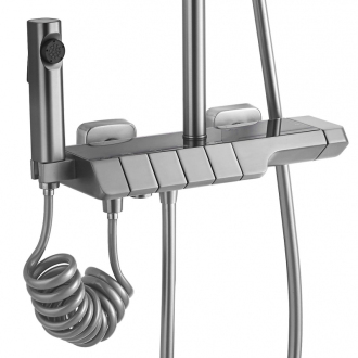 REA Sprchový set s termostatom - Rob Nickiel Brush Inox REA-P6624