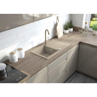 DEANTE ZORBA ZQZV7113 Jednodrez s odkvapom 760x440x150, granit piesok + batéria Nemezja