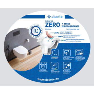 Deante PEONIA ZERO CDED6ZPW Závesné rimless WC vrátane sedátka, biela