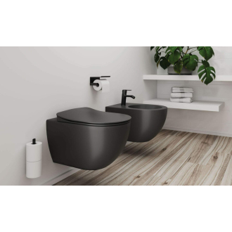 Deante PEONIA CDEDDZPW Závesné WC rimless vrátane sedátka, antracit