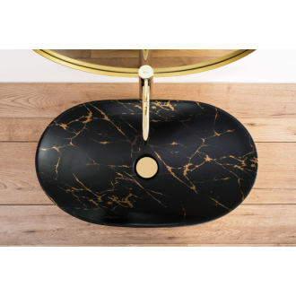 REA Umývadlo na dosku Royal In Black Marble Gold REA-U8008