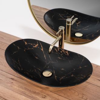 REA Umývadlo na dosku Royal In Black Marble Gold REA-U8008
