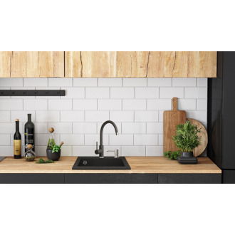 Rea West granitový drez, Black metelic ZLE-00121