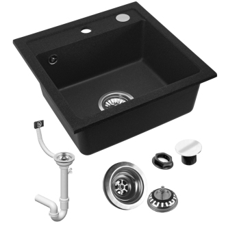 Rea West granitový drez, Black metelic ZLE-00121