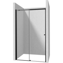 Deante KEIRRIA PLUS Posuvné sprchové dvere 150 cm čierna, biele sklo KTSPN15P