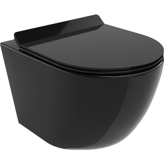 MEXEN LENA BLACK RIMLESS SLIM závesný klozet + doska DUROPLAST 30224070