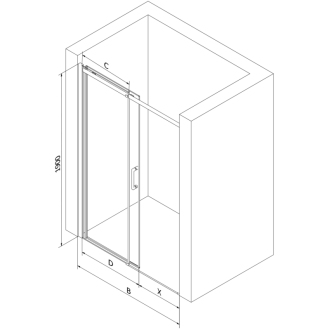 MEXEN OMEGA sprchové dvere 140x190 cm 8 mm chróm-číre 825-140-000-01-00