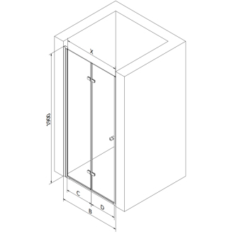 MEXEN LIMA sprchové dvere zalamovacie 120x190 cm 6mm, chróm-dymové 856-120-000-01-40