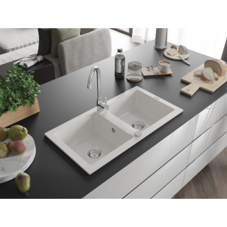 Mexen MARIO Dvojdrez 820x436x161, granit biela 6504822000-20