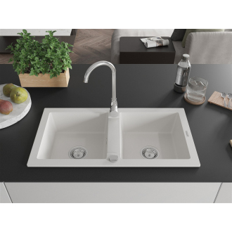Mexen MARIO Dvojdrez 820x436x161, granit biela 6504822000-20
