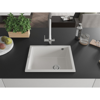 Mexen PEDRO Jednodrez 560x460x200, granit biela 6508561000-20