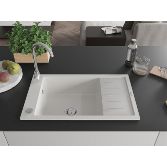 Mexen ELIAS Jednodrez s odkvapom 795x480x200, granit biela 6511791005-20