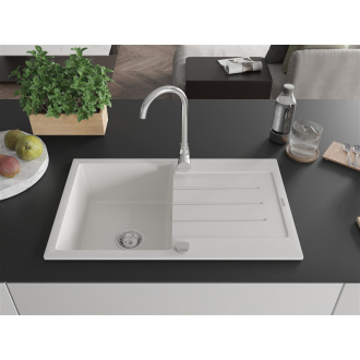 Mexen BRUNO Jednodrez s odkvapom 795x495x200, granit biela 6513791010-20