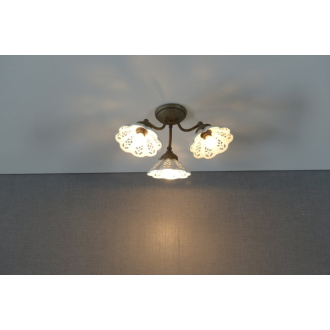 NAPOLI stropné svietidlo, 3xE14, 40W, 230V, keramické tienidlo, bronz MC613