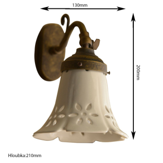MARSALA svietidlo E14, 40W, 230V, keramické tienidlo, bronz MC077