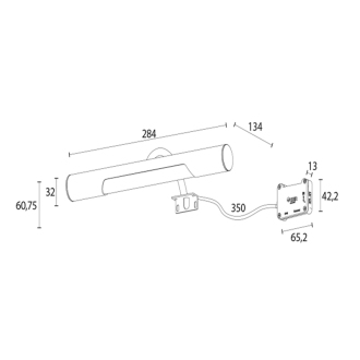 ANDREA LED svietidlo, 5 W, 284x32x134 mm, bronz E26717CI