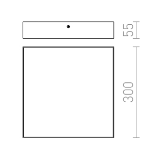 RISA stropné LED svietidlo 30W, 300x55x300mm, 230V, čierna LS030C