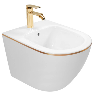 Rea Carlo Mini bidet biela/zlatá REA-C6990