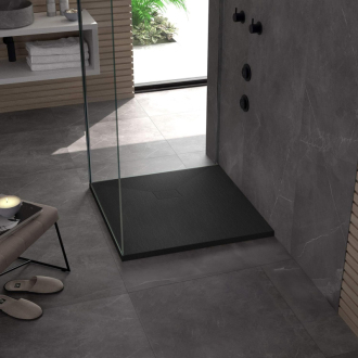 REA Sprchová vanička Magnum, čierna 90x90 REA-K3334