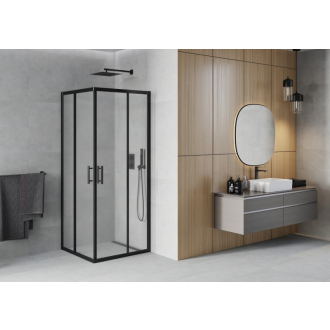 Mexen RIO sprchovací kút 90 x 90 cm, sklo satén, čierna 860-090-090-70-30