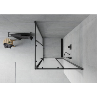 Mexen RIO sprchovací kút 90 x 90 cm, sklo satén, čierna 860-090-090-70-30