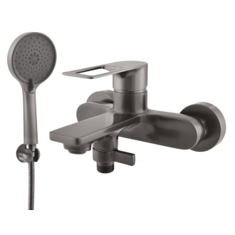 RAV SLEZÁK NIL Batéria vaňová so sprchou a pevným držiakom metal grey NL254.5/1MG