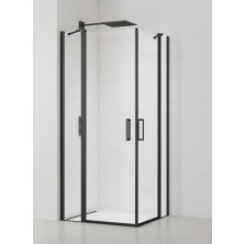 Sprchové dvere pev. 80x80 čierne T, madlo SATFUDP8080C