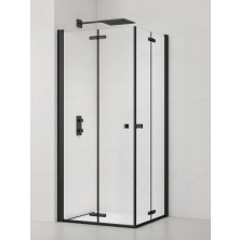 Sprchové skladacie dvere - čierne T 90x90 SATSK9090C