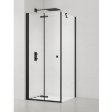 Sprchové dvere skl., stena, čierna T 90x80 SATSK90S80C