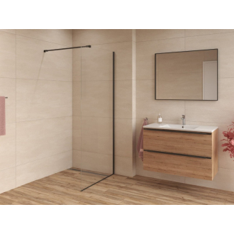 Walk-in 858X1950, číre sklo 6mm, čierny SATWIPRO90C