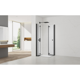 Sprchové skladacie dvere - čierne T 90x100 SATSK90100C