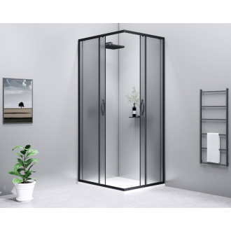 SIGMA SIMPLY BLACK obdĺžnikový sprchovací kút 1000x800 mm, L/P, Brick sklo GS2410B-02