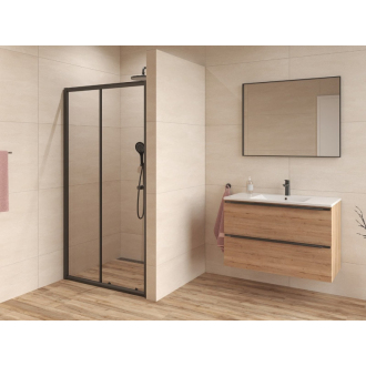 Pos. dvere 110x185, číre sklo 4mm, čierne SATPROMUD110CT