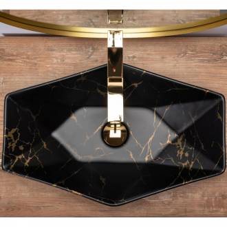 REA Umývadlo na dosku Vegas Black Marble REA-U0994