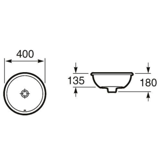 ROCA FORO A.3278.7.200.0 umývadlo zápustné 40cm