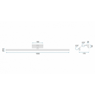 Rea Svietidlo nad zrkadlo LED 106cm - chróm OSW-08433