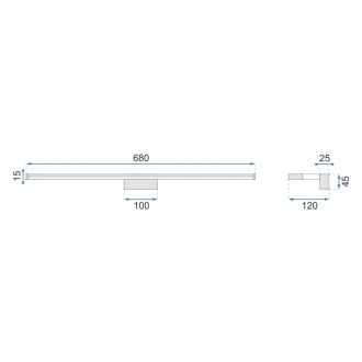 Rea Svietidlo nad zrkadlo LED 68,5 cm - chróm OSW-05000