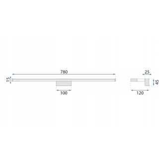 Rea Svietidlo nad zrkadlo LED 68,5 cm - chróm OSW-05000