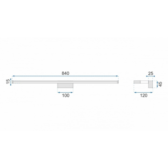 Rea Svietidlo nad zrkadlo LED 90cm - chróm OSW-05001