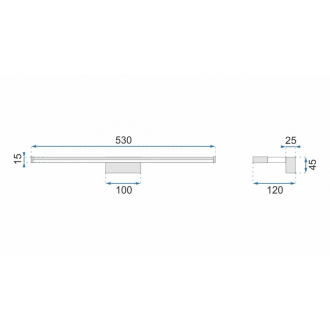 Rea Svietidlo nad zrkadlo LED 60cm - chróm OSW-08435