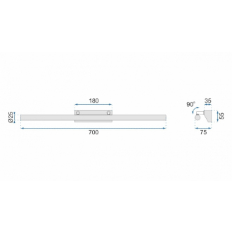 Rea Svietidlo nad zrkadlo LED 70cm OSW-08429