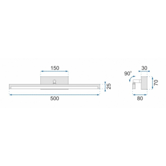 Rea Svietidlo nad zrkadlo LED 50cm - biela OSW-05004